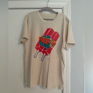 Imogene + Willie Cream T-Shirt with Popsicle Graphic Size Small